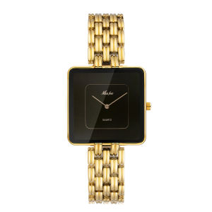 นาฬิกาสำหรับนักธุรกิจหรูหราแบรนด์สไตล์ตะวันออกกลางเรียบง่ายกันน้ำสแควร์สุภาพสตรีแฟชั่นนาฬิกาควอตซ์ W007