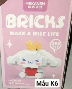 Lắp ráp 1 mô hình Bricks phim hoạt hình có trên 200 chi tiết bằng nhựa