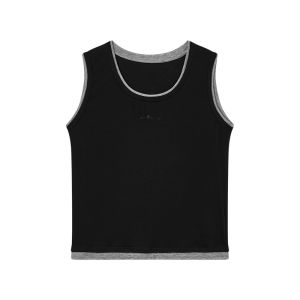 URLAZH | Minimalist Black Wide-Strap Sleeveless Vest