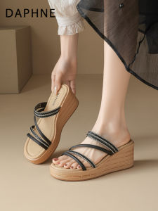 Daphne | Height Increasing Diamante Slipper Sandals