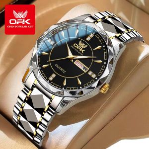 OPK Jam Tangan Pria Anti Air Stainless Original Cowok Terbaru 2024 Orii Import Kalender Waterproof Fashion Men Watch