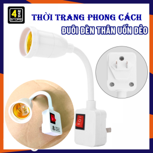 Đuôi Đèn Uốn Dẻo Xoay 360 Độ Có Công Bằng Nhựa PC Cách Nhiệt Tiện Lợi - Chui Đèn Đui Đèn E27 Cao Cấp