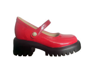 รองเท้าแตะส้นหนาสไตล์ฝรั่งเศส Mary Janes สำหรับผู้หญิง ทรงหัวมน สีพื้น ทรงหัวมน รองเท้าแตะส้นหนา สำหรับงานแต่งงาน รองเท้าแตะส้นหนา รองเท้าแตะส้นหนา