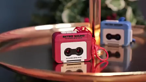 Mini Tape Recorder Keychain Record Music Playback Function Retro Tape Player Key Chain with Tape