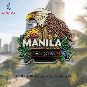 Nam Châm Tủ Lạnh 3D Hình Đại Bàng Manila Philippines Quà Lưu Niệm Du Lịch Sáng Tạo Trang Trí Nhà Cửa Văn Phòng Phòng Bếp Tủ Quà Tặng Thủ Công.