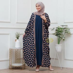 Gamis Muslimah terbaru bahan adem menyerap keringat dan resleting depan