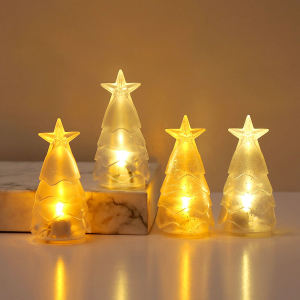 LED Christmas Tree Transparent Night Light Electronic Atmosphere Ornament Christmas Decorations