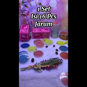(1 PAK 24 SET) JARUM JAHIT PIRING SET ISI 16 JARUM / JARUM JAHIT TANGAN WADAH BUNDAR PIRING / JARUM JAHIT ASSORTED NEEDLE COMPACTS