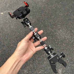 Thickened Crab Clamp Phone Holder 360 Degree Pea Car Rearview Mirror Phone Stand for Large Cargo Truck Navigation ABS Plastic