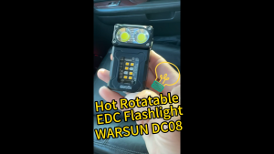 WARSUN DC08 Rechargeable LED Flashlight High Brightness 90° Rotatable Dual Light Source With Back Clip Design 7-speed Dimming Mode Suitable For Outdoor Emergency Maintenance