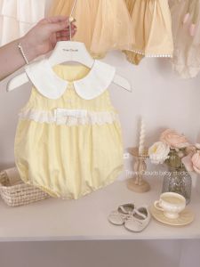 Newborn Summer Clothes Onesie Super Cute Thin Baby Girl First Month Old 100 Days Old Hundred Years Old Princess Clothes One Year Old Celebration Dress Suit