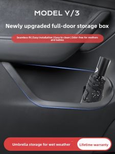 HELLOLEIBOO | Leibin New Model3/Y Storage Box Car Door Groove Organizer Waterproof Pressure Resistant Interior Accessories Original Style