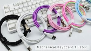 ZIFRIEND Bàn Phím Cơ zifit loại C Dây cáp xoắn dây bàn phím USB Bàn Phím Cơ Đầu dây nối hàng không Máy tính để bàn phi công