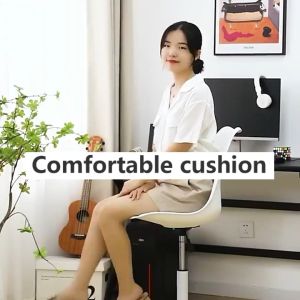 XUXU Transparent Adjustable Chair With Wheels & Leather Seat Ergonomic Chair With Wheel Transparent