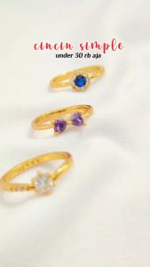 Cincin Dewasa Ori Xuping Premium Batu Zirkon Hijau Perhiasan Wanita Lapis Emas Gold A120