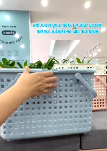 Giỏ Nhựa Inochi Có Quai – Nhựa Nguyên Sinh Thoáng Khí Thiết Kế Nhật Bền Đẹp Gọn Gàng Dễ Vệ Sinh