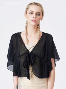 GOSSIP.D | Summer Short Sleeve Shawl Skirted Cloak Lightweight Air Conditioning Open Cardigan Womens Style V-neck Bell Sleeve Polyester