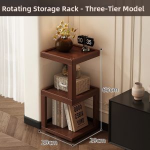 ZHUSHANXIA | Rotatable Bookshelf Display Cabinet Side Table