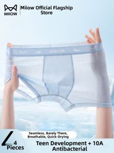 MiiOW | Ice Silk Youth Development Stage Boxer Briefs Silk Crotch Breathable