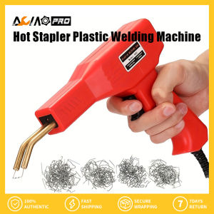 AumoPro Hot Stapler Plastic Welding Machine Light Bulb Fuse Repair Kit Soldering Iron for Plastic Repair Car Bumper Repair Welding Gun Portable Toolbox with 200/400Pcs Staples