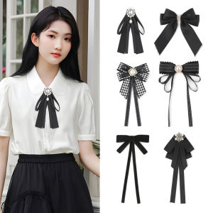 Black Bow Tie Womens Decorative Butterfly Knot British Style Shirt Pin Cute Personality New 2025 Chest Pin Fashion Accessory