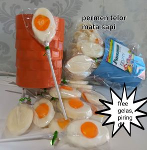 permen motif telor hadiah gelas 20 pcs