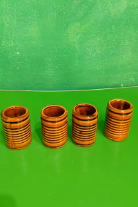 Combo 4 lọ đựng tăm men nâu bằng gốm