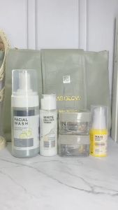 MS GLOW PAKET WAJAH BOOSTER WHITENING ACNE LUMINOUS ULTIMATE DNA FREE SERUM ELIXIR