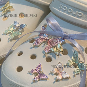 Original Hole Shoe Accessories Colorful Butterfly Shoe Buckle Ballet Style Finished Set Spring Day Small Sweet Potato