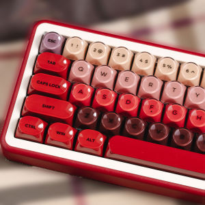 WOMIER 132 Keys Red Lipstick Keycap HOA Profile PBT Double Shot Keycap For Mx Switch Mechanical Keyboard ISO Enter Custom Key Caps