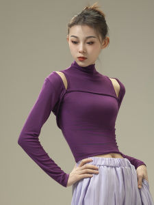 Áo Tập Khiêu Vũ Hiện Đại Ôm Vừa Vặn Mùa Thu Đông Yoga Áo Tập Khiêu Vũ Cổ Cao Không Đệm Ngực Quần Áo Khiêu Vũ Cổ Điển