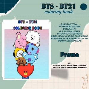 Buku Mewarnai BT21: Aktivitas Healing & Pengembangan Keterampilan Pra-Tulisan