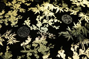 Black Gold Plum Bamboo New Chinese Style Cheongsam Jacket Satin Fabric Womens Outerwear Cheongsam Skirt Embroidered Fabric