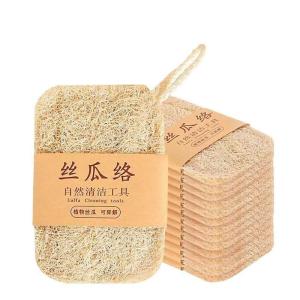 1-6pcs Natural Luffa Dish Towel Washing Cloth Sponge Loofah Scrub Pad Dish Pot Oil Stain Removing Scrubber Kitchen Clean Brushes