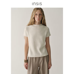 INSIS FEMME | Silk Cotton Summer Round Neck Short Sleeve Top for Women