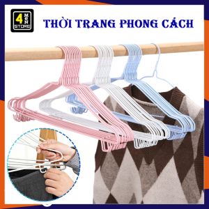 Móc Phơi Đồ 40Cm  Móc Treo Quần Áo Chống Trượt Bằng Inox Bọc Nhựa Kèm 2 Chấu Treo Đồ Tiện Dụng - Mắc Treo Đồ Đa Năng