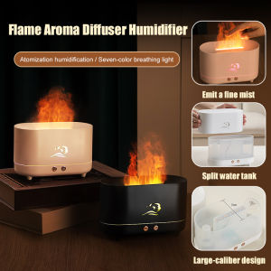 Home humidifier sevencolor flame diffuser aromatherapy