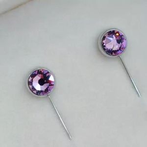 VIKI STAINLESS STEEL SS30  HIJAB PIN & BROOCH  MADE WITH THE BEST EUROPEAN CRYSTALS * HIGH QUALITY *