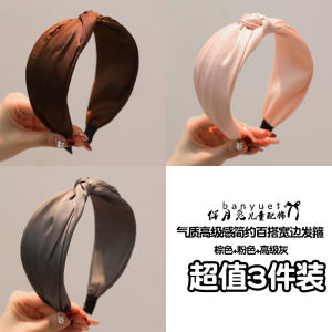 Girls Satin Hairband Wide Edge Crossed Bandages Childrens Headwear Elegant Simple Versatile Hair Accessories for Little Girls