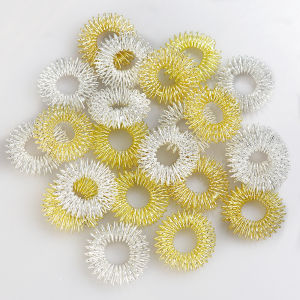 Thép Không Gỉ Nhẫn Massage Ngón Tay Bấm Huyệt Tay Dụng Cụ Chăm Sóc Sức Khỏe Để Cải Thiện Lưu Thông Máu Căng Thẳng & Giảm Đau Bạc/Vàng