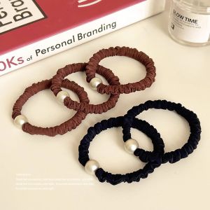 แหวนผมลำไส้เล็กมุกเรียบง่ายหัวบอลยืดหยุ่นสูง 2024 ใหม่ที่คาดผมผู้หญิงยางรัดผมยืดหยุ่นสูงและทนทาน