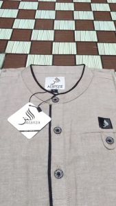 Baju Muslim Kurta Couple Ayah dan Anak Lengan Pendek Motif Polos Branded Alanza Muslim Wear