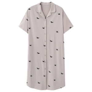 Áo ngủ nữ MiiOW Cat People bằng cotton tay ngắn rộng rãi thoải mái