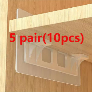 10pcs Lengthen Shelf Support Pegs Self Adhesive Punch Free Closet Cabinet Wardrobe Shelf Holder Rack