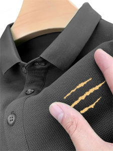 Loose Casual Polo Shirt Mens Summer Short Sleeve Turn-down Collar Versatile Half Sleeve T-shirt Standard Fit Polyester Fiber