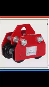 🔶3T push beam trolley gear trolley heavy hanger trolley door roller manual trolley Plain Trolley 3 Ton Heavy Duty Push Beam Trolley