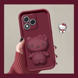 เคสโทรศัพท์ Honor 400 Lite Honor400Lite เฮลโลคิตตี้กระจกการ์ตูนยืนปกป้องเลนส์ปลอกอ่อน2025ฝาหลังกันกระแทก