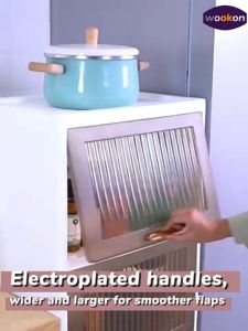 【Fans tone】Modern Kitchen Cabinets Floor Flip Snack Storage Cabinet Home Kitchen Furniture Multi-layer Pot Rack Cupboard Bedroom Cabinet