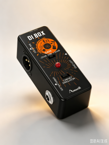 AMUZIK LEF-331 DI Box Pedal with Cab Simulator Gain Control Ground Lift XLR Balanced Output Mini Metal Guitar Direct Box