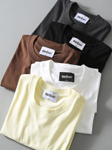 Áo Thun Tay Ngắn Cotton Thoáng Khí Thoải Mái Phong Cách Mỹ Mùa Hè Cổ Tròn Tay Lửng Màu Trắng Dáng Rộng Thời Trang Thường Ngày